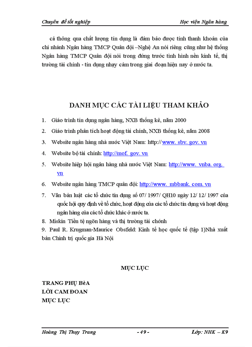 image for page Nâng cao chất lượng tín dụng đối với Chi nhánh ngân hàng TMCP Quân đội Nghệ An