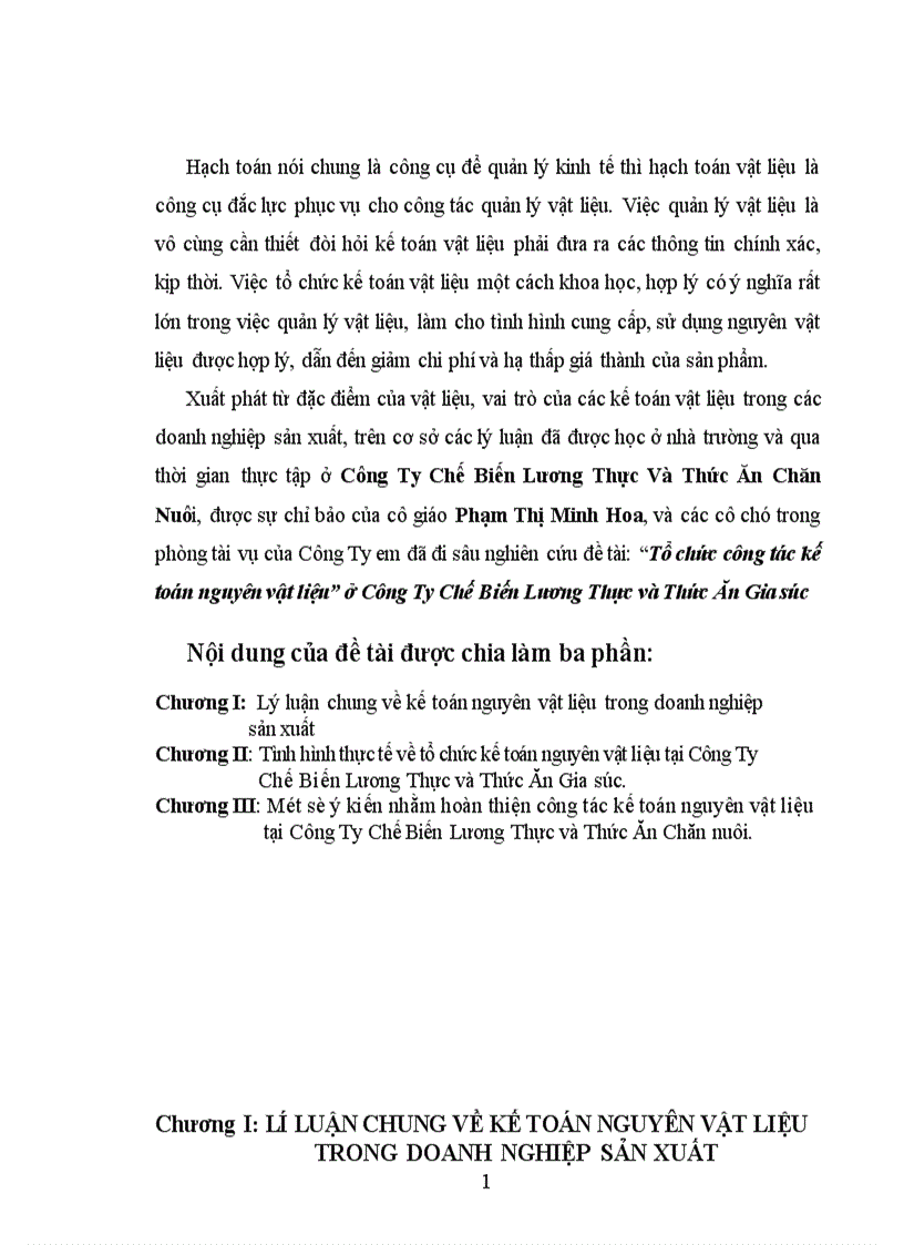 image for page Tổ chức công tác kế toán nguyên vật liệu ở Công Ty Chế Biến Lương Thực và Thức Ăn Gia Súc 1
