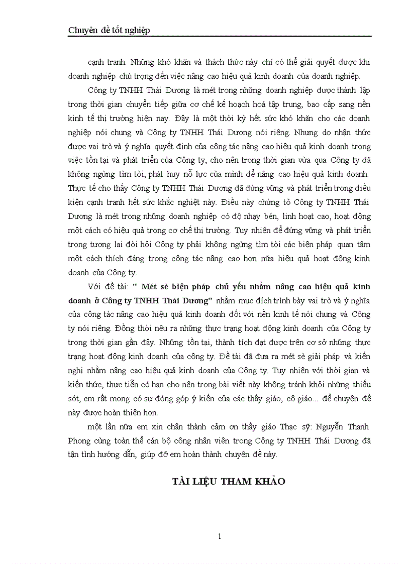 image for page Một số biện pháp Chủ yếu nhằm nâng cao hiệu quả kinh doanh ở Công ty TNHH Thái Dương 1