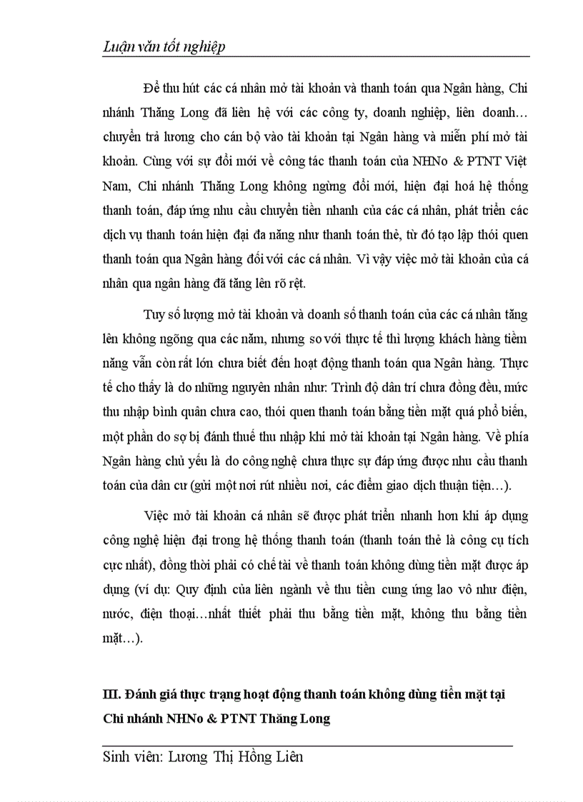 image for page Mở rộng hoạt động thanh toán không dùng tiền mặt tại Chi nhánh NHNo PTNT Thăng Long 1