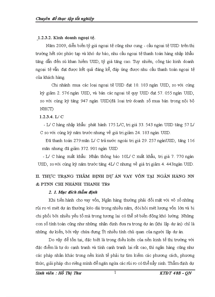 image for page Hoàn thiện công tác thẩm định dự án đầu tư tại ngân hàng nông nghiệp và phát triển nông thôn chi nhánh thanh trì 1