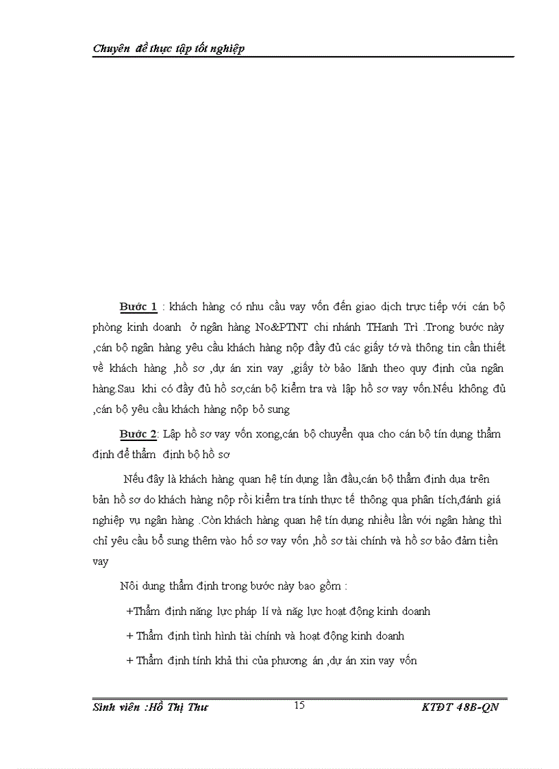 image for page Hoàn thiện công tác thẩm định dự án đầu tư tại ngân hàng nông nghiệp và phát triển nông thôn chi nhánh thanh trì 1