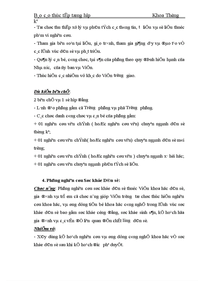 image for page Báo cáo tổng hợp về viện Khoa học dân số