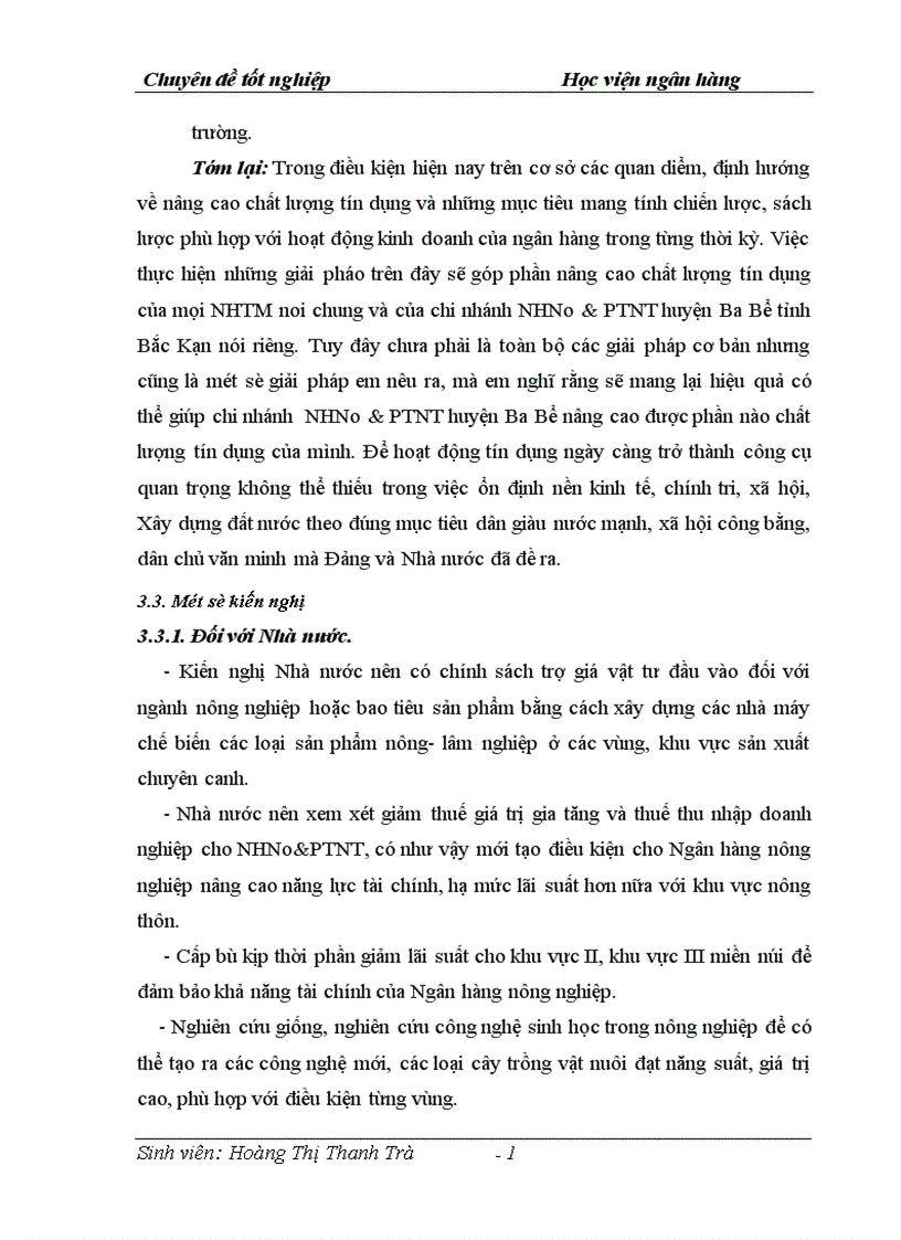 image for page Một số giải pháp nhằm nâng cao chất lượng tín dụng đối với hộ sản xuất tại chi nhánh NHNNo PTNT huyện Ba Bể tỉnh Bắc Kạn 1