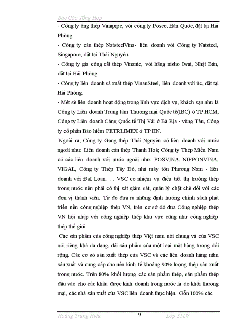 image for page Tình Hình Tổ Chức Thực Hiện Công tác kế toán ở tổng công ty thép Việt Nam