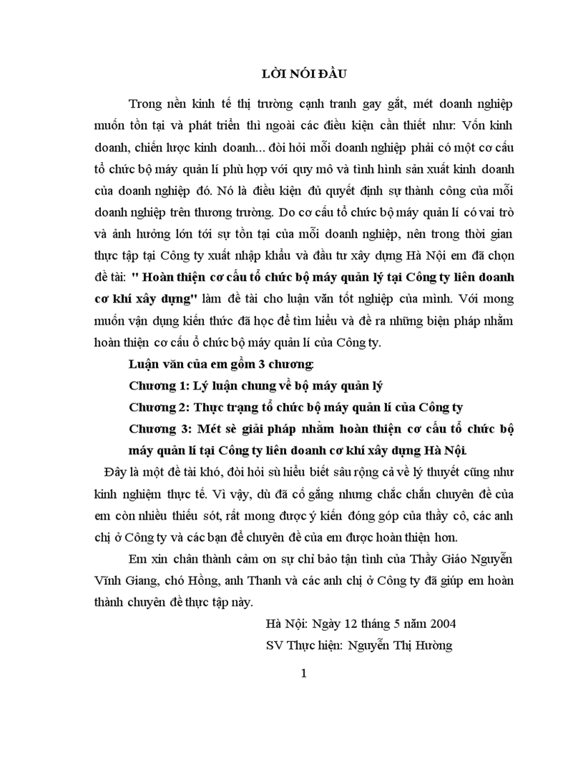 image for page Hoàn thiện cơ cấu tổ chức bộ máy quản lý tại Công ty liên doanh cơ khí xây dựng 1