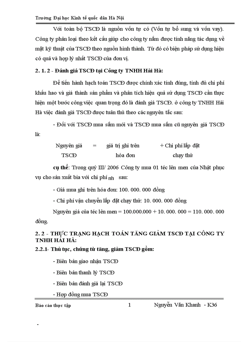 image for page Hoàn thiện công tác kế toán TSCĐ tại công ty TNHH Hải Hà