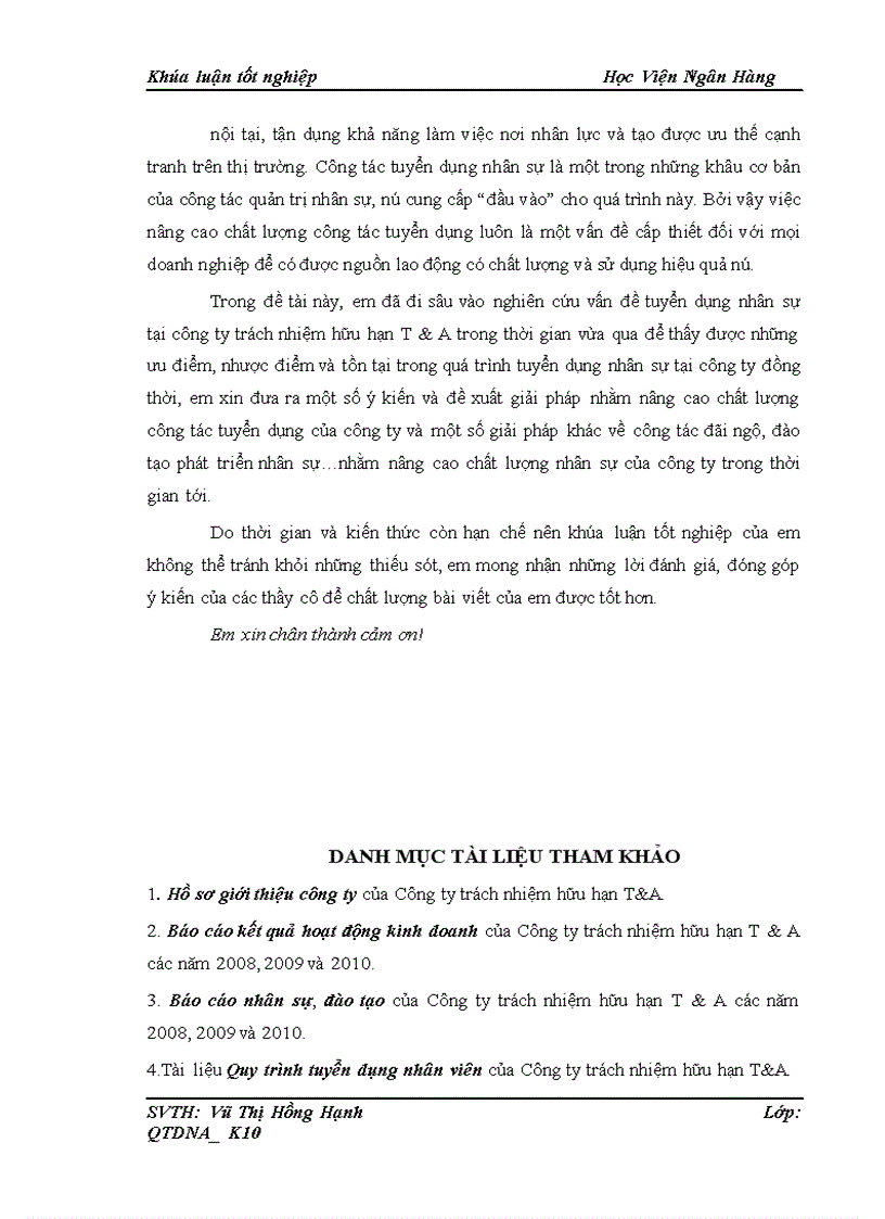 image for page Thực trạng và một số giải pháp nhằm nâng cao công tác tuyển dụng nhân sự tại Công ty trách nhiệm hữu hạn T A
