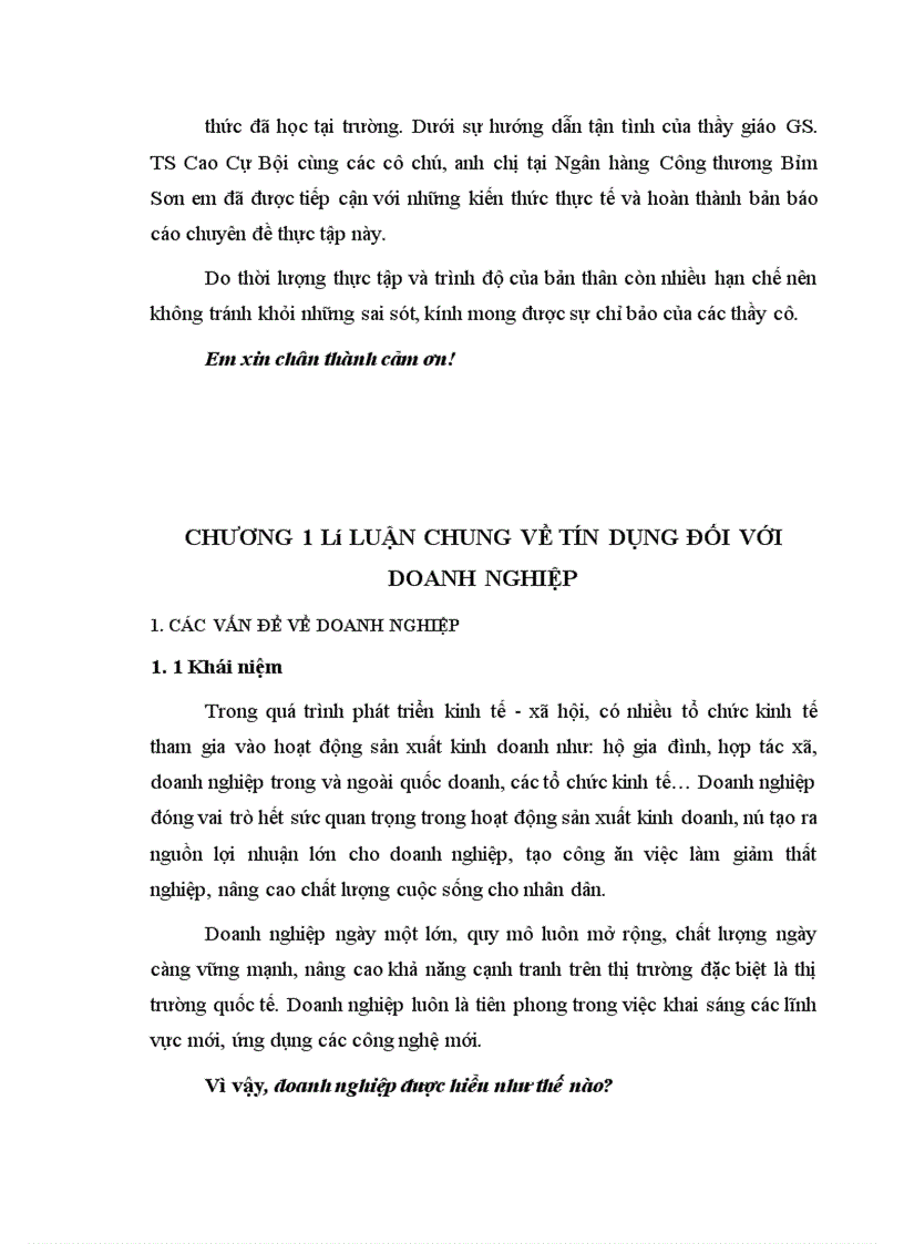 image for page Nâng cao chất lượng tín dụng đối với doanh nghiệp tại Ngân hàng Công thương Bỉm Sơn 1