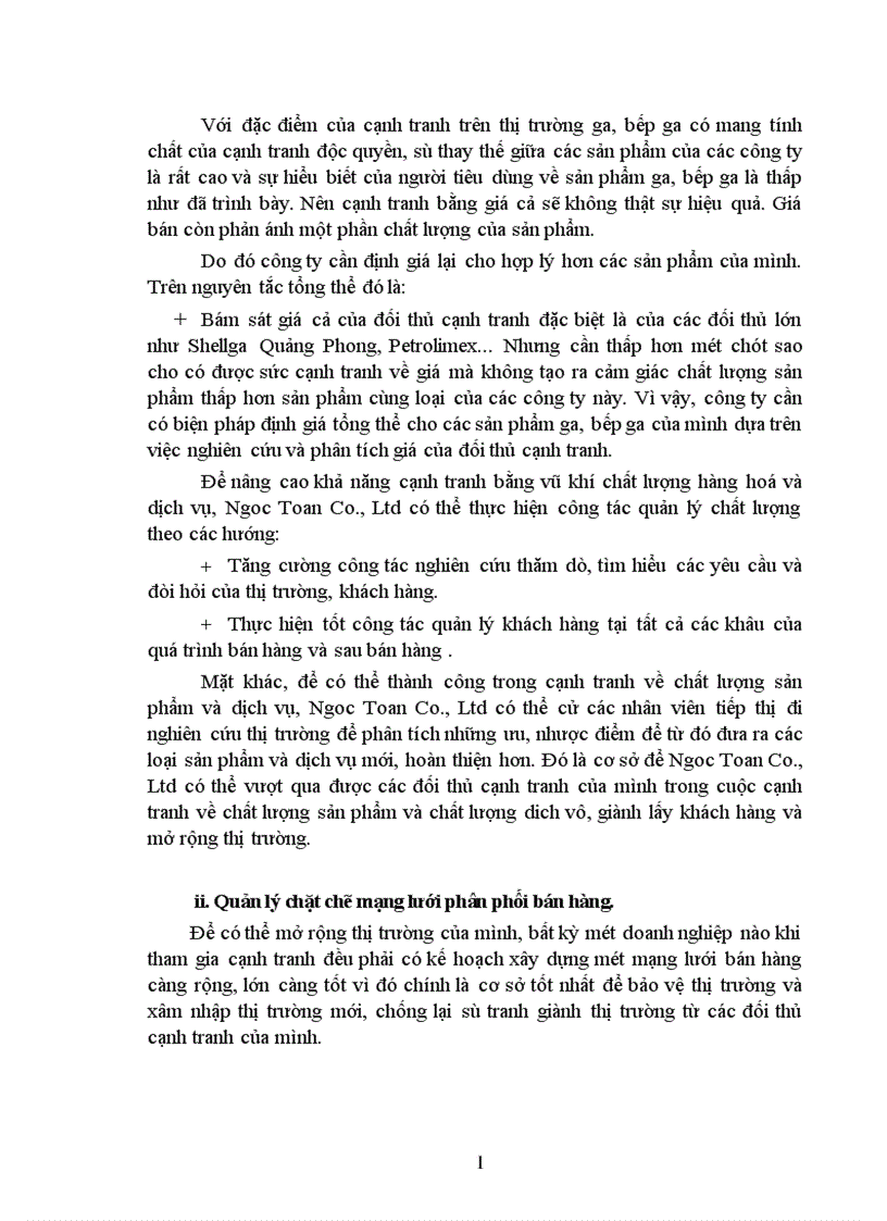 image for page Giải pháp nâng cao khả năng cạnh tranh trong lĩnh vực kinh doanh Gaz và Bếp ga ở Công ty TNHH Thương mại và Dịch vụ Ngọc Toản