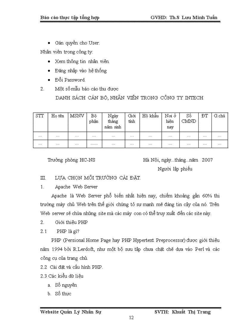 image for page Tìm hiểu PHP và ứng dụng xây dựng Website quản lý nhân sự cho công ty INTECH