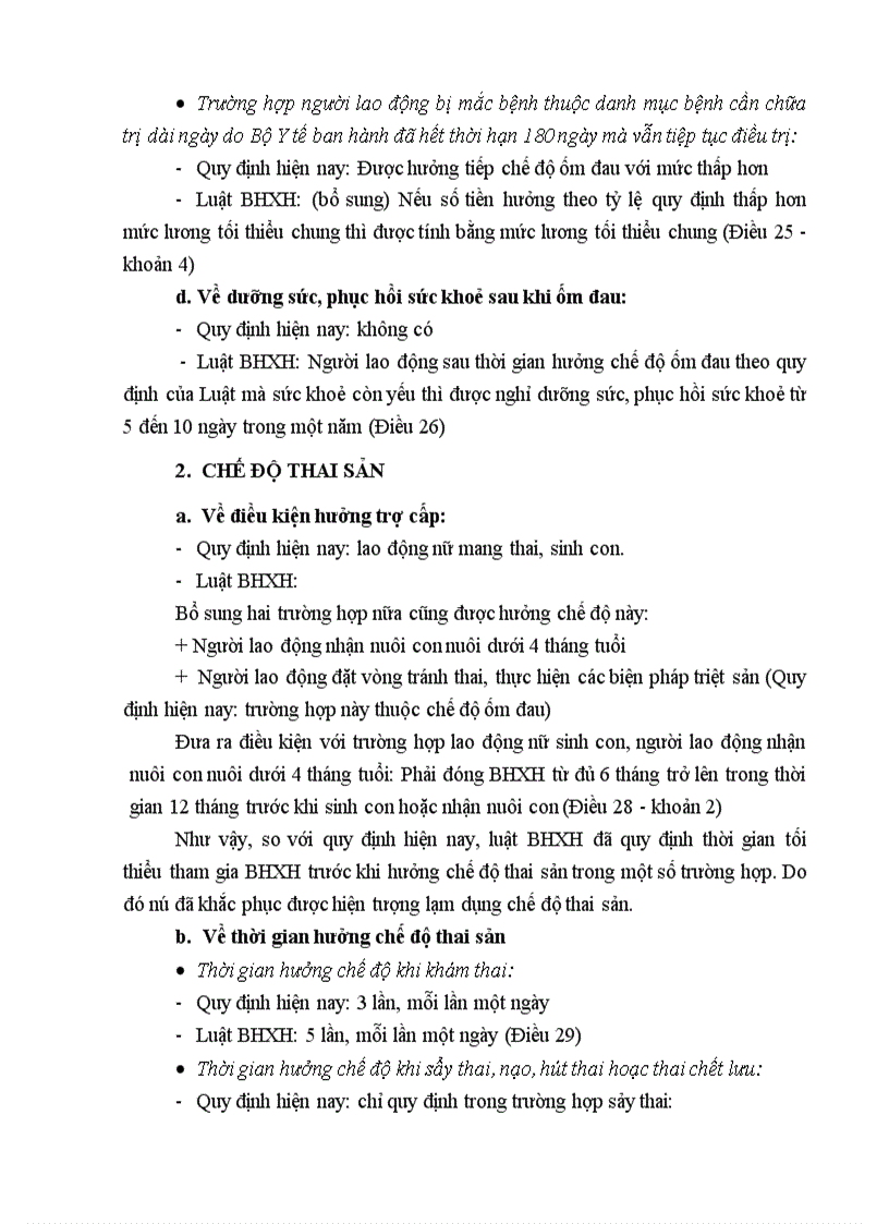 image for page Những điểm mới trong các chế độ của loại hình bhxh bắt buộc trong luật bhxh so với những quy định hiện nay về BHXH 1