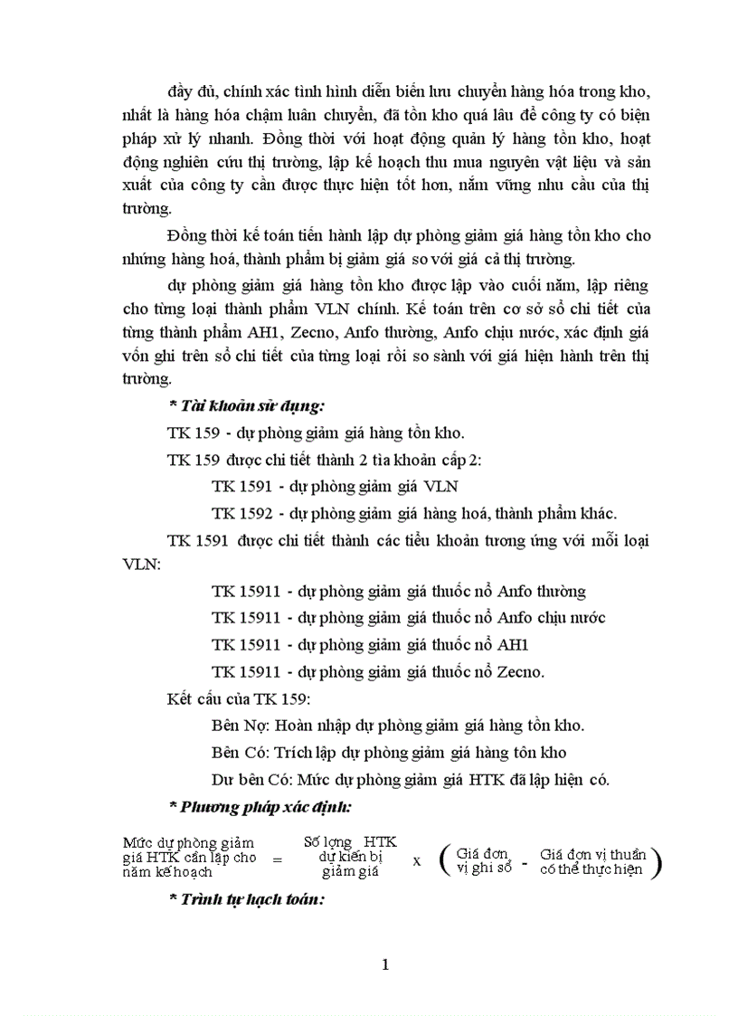 image for page Hoàn thiện công tác kế toán tiêu thụ và xác định kết quả tiêu thụ thành phẩm ở Công ty TNHH Vật liệu nổ công nghiệp 1