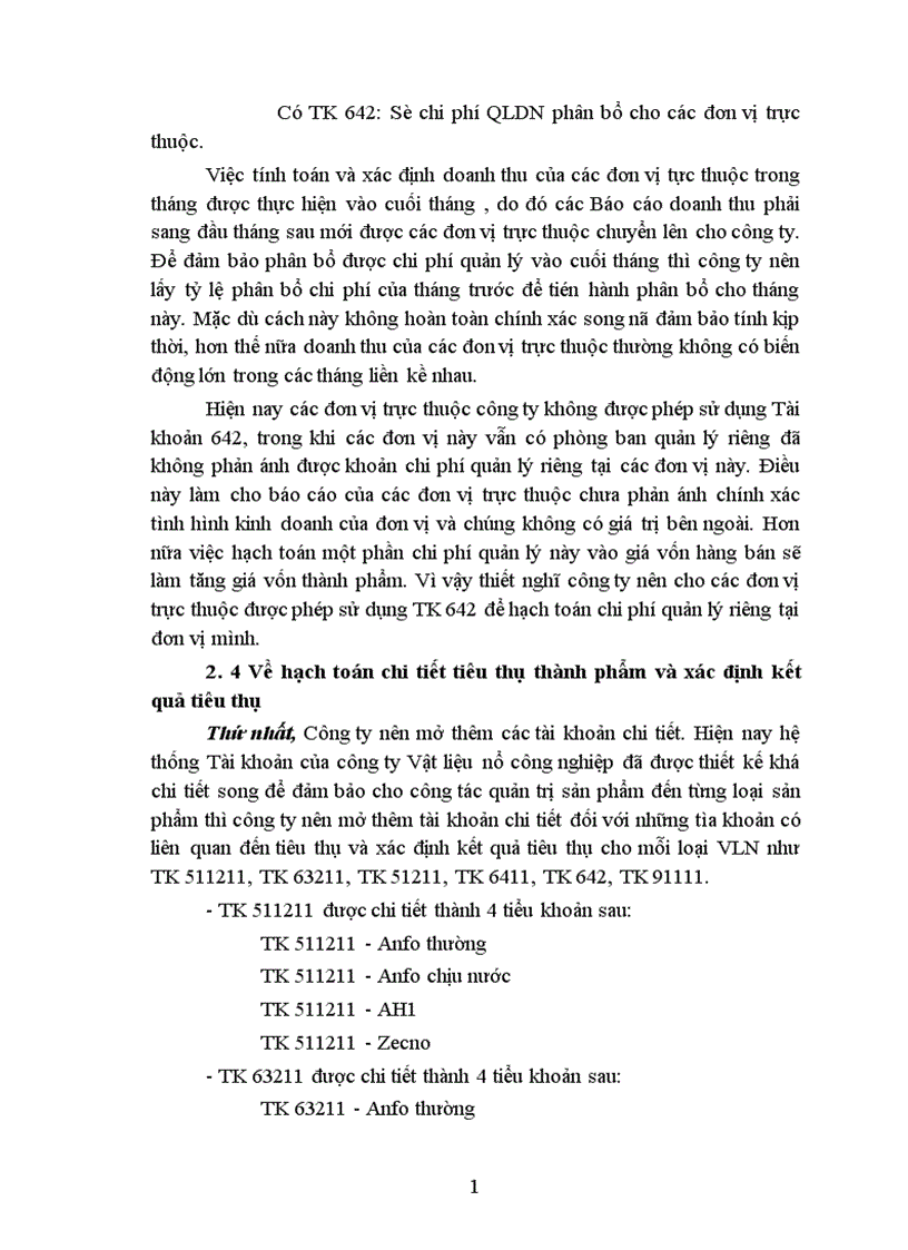 image for page Hoàn thiện công tác kế toán tiêu thụ và xác định kết quả tiêu thụ thành phẩm ở Công ty TNHH Vật liệu nổ công nghiệp 1