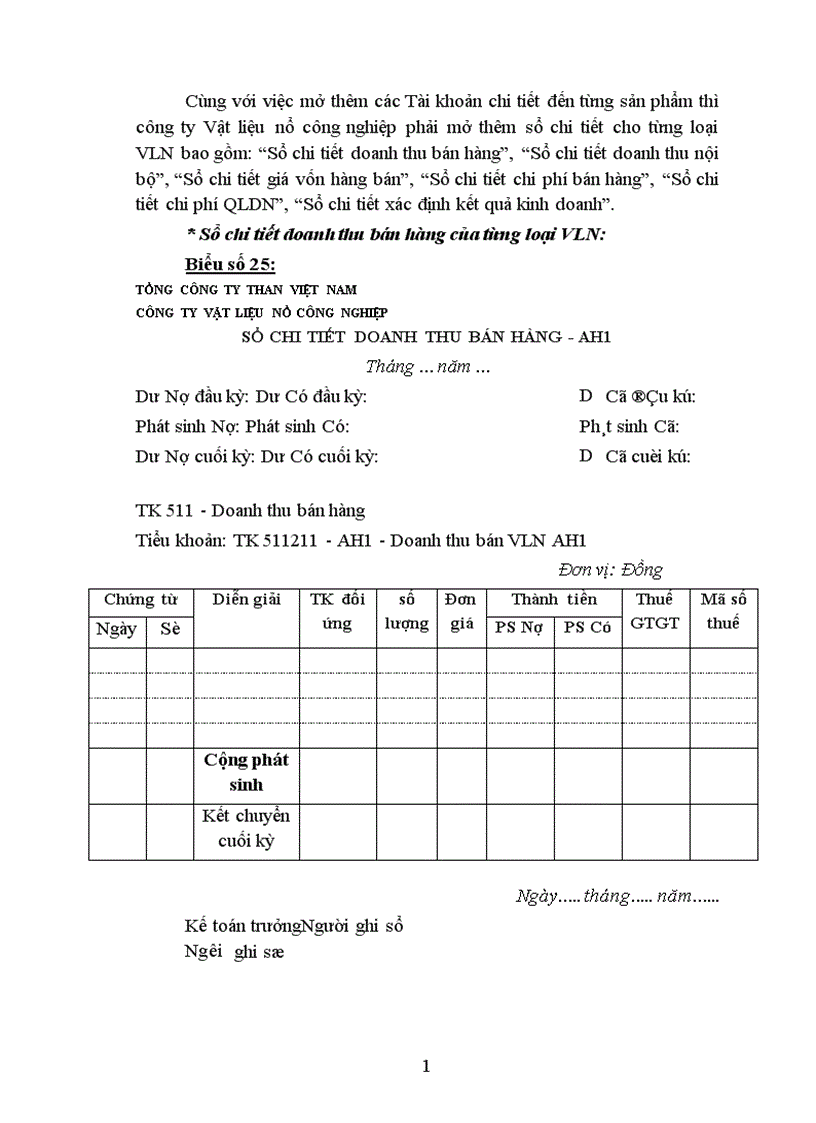 image for page Hoàn thiện công tác kế toán tiêu thụ và xác định kết quả tiêu thụ thành phẩm ở Công ty TNHH Vật liệu nổ công nghiệp 1