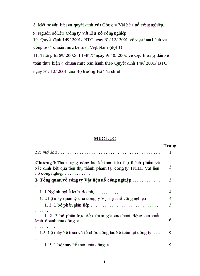 image for page Hoàn thiện công tác kế toán tiêu thụ và xác định kết quả tiêu thụ thành phẩm ở Công ty TNHH Vật liệu nổ công nghiệp 1