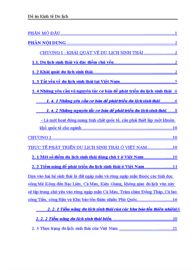 image for page Du lịch sinh thái và thực tế phát triển ở Việt Nam 1