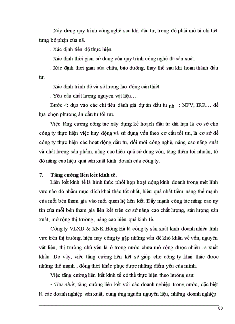 image for page Đầu tư nâng cao hiệu quả sản xuất kinh doanh ở công ty VLXD XNK Hồng Hà