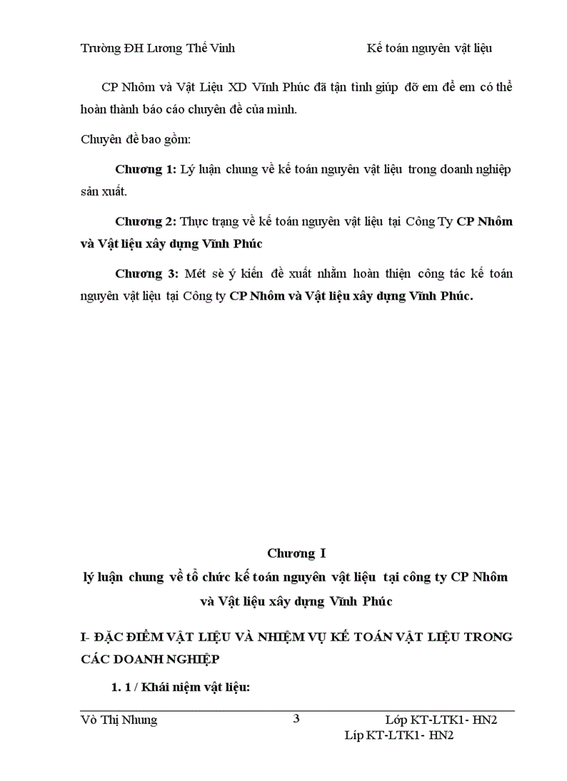 image for page Kế toán nguyên vật liệu tại công ty CP Nhôm và Vật Liệu XD Vĩnh Phúc 1