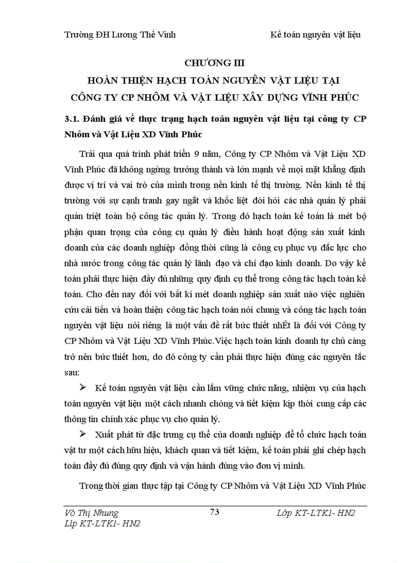 image for page Kế toán nguyên vật liệu tại công ty CP Nhôm và Vật Liệu XD Vĩnh Phúc 1