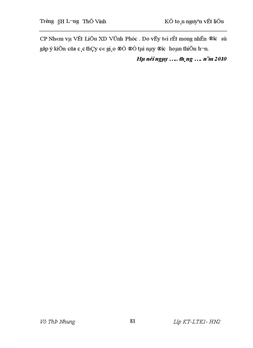 image for page Kế toán nguyên vật liệu tại công ty CP Nhôm và Vật Liệu XD Vĩnh Phúc 1