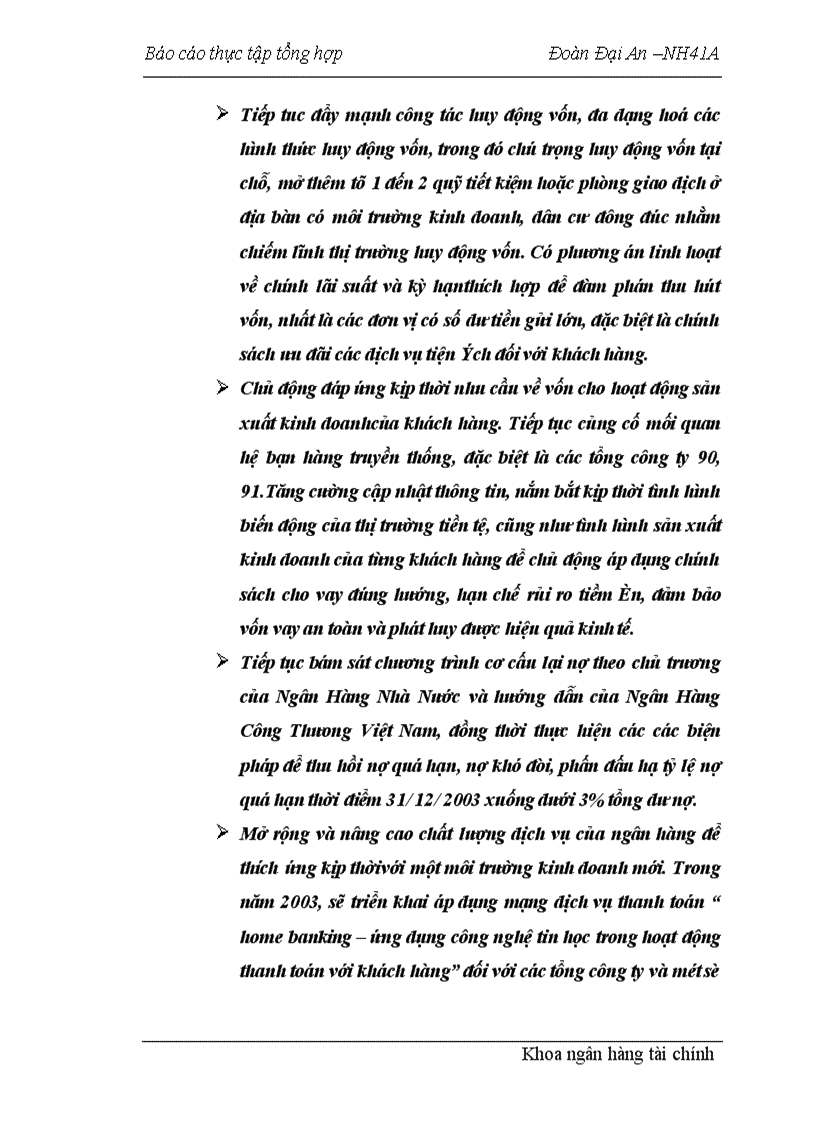 image for page Báo cáo tổng hợp về ngân hàng công thương Việt nam Sở giao dịch I