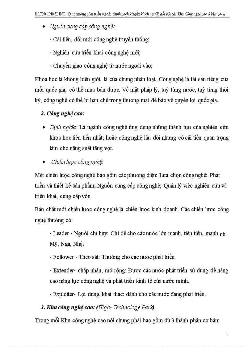 image for page Định hướng phát triển và các chính sách khuyến khích ưu đãi đối với các Khu công nghệ cao ở Việt Nam 1