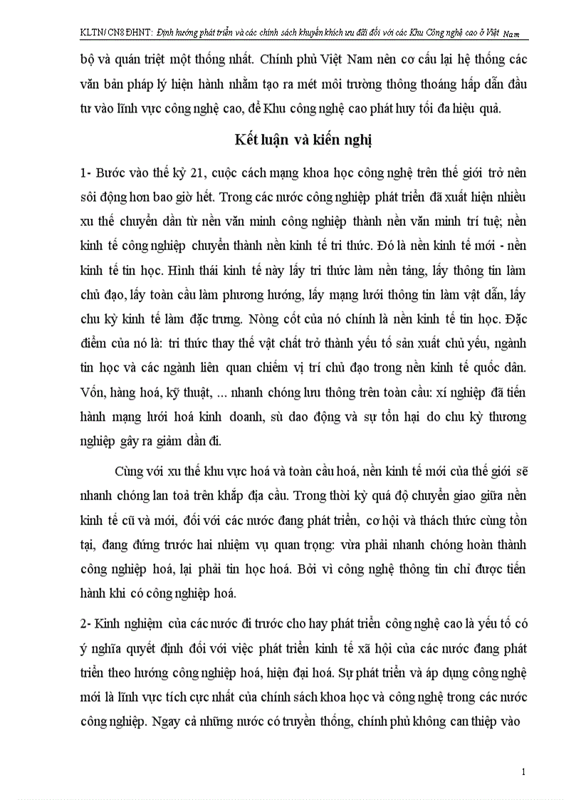 image for page Định hướng phát triển và các chính sách khuyến khích ưu đãi đối với các Khu công nghệ cao ở Việt Nam 1