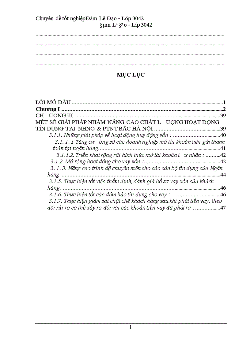 image for page Một số giải pháp nhằm nâng cao chất lượng hoạt động tín dụng ở Chi nhánh NHNo PTNT Bắc Hà Nội