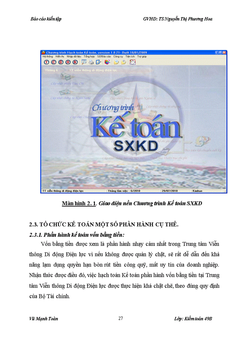 image for page Thực trạng tổ chức kế toán và hệ thống kế toán tại Trung tâm Viễn thông Di động Điện lực