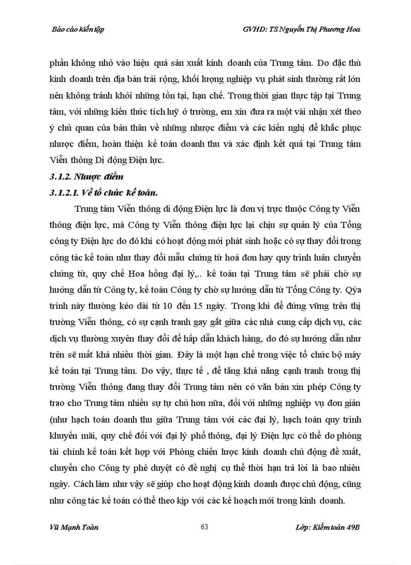image for page Thực trạng tổ chức kế toán và hệ thống kế toán tại Trung tâm Viễn thông Di động Điện lực