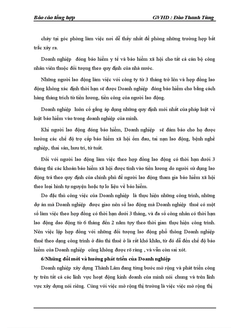 image for page Báo cáo tổng hợp về Doanh nghiệp xây dựng Thành Lâm