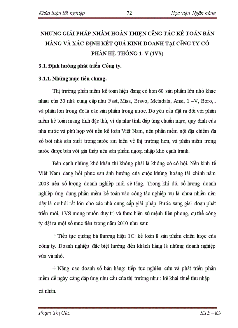 image for page Hoàn thiện kế toán bán hàng và xác định kết quả kinh doanh tại Công ty cổ phần hệ thống 1 V 1VS 1