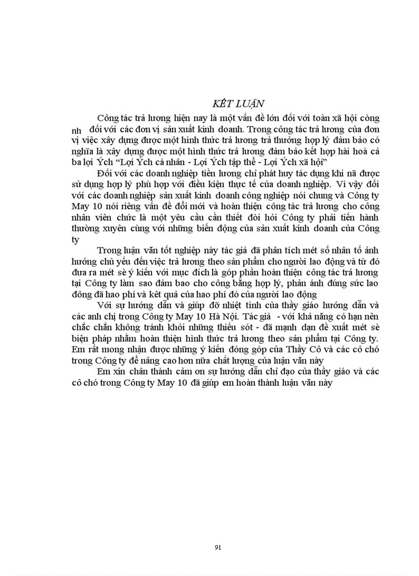 image for page Một số biện pháp cơ bản nhằm hoàn thiện công tác trả lương theo sản phẩm ở Công ty May 10 1