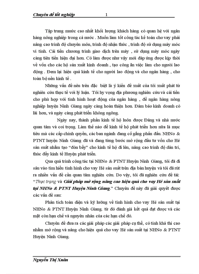 image for page Thực trạng và giải pháp mở rộng nâng cao hiệu quả cho vay hộ sản xuất tại NHNo PTNT Huyện Ninh Giang 1