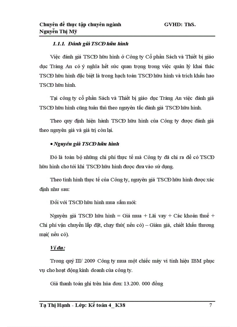 image for page Hoàn thiện kế toán tài sản cố định hữu hình tại Công ty cổ phần Sách và Thiết bị giáo dục Tràng An 1