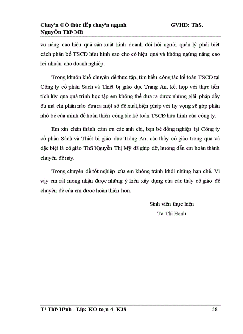 image for page Hoàn thiện kế toán tài sản cố định hữu hình tại Công ty cổ phần Sách và Thiết bị giáo dục Tràng An 1