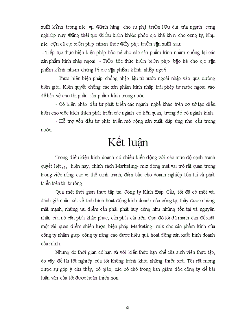 image for page Chiến lược Marketing mix với việc mở rộng thị trường của Công ty Kính Đáp Cầu Bắc Ninh 1