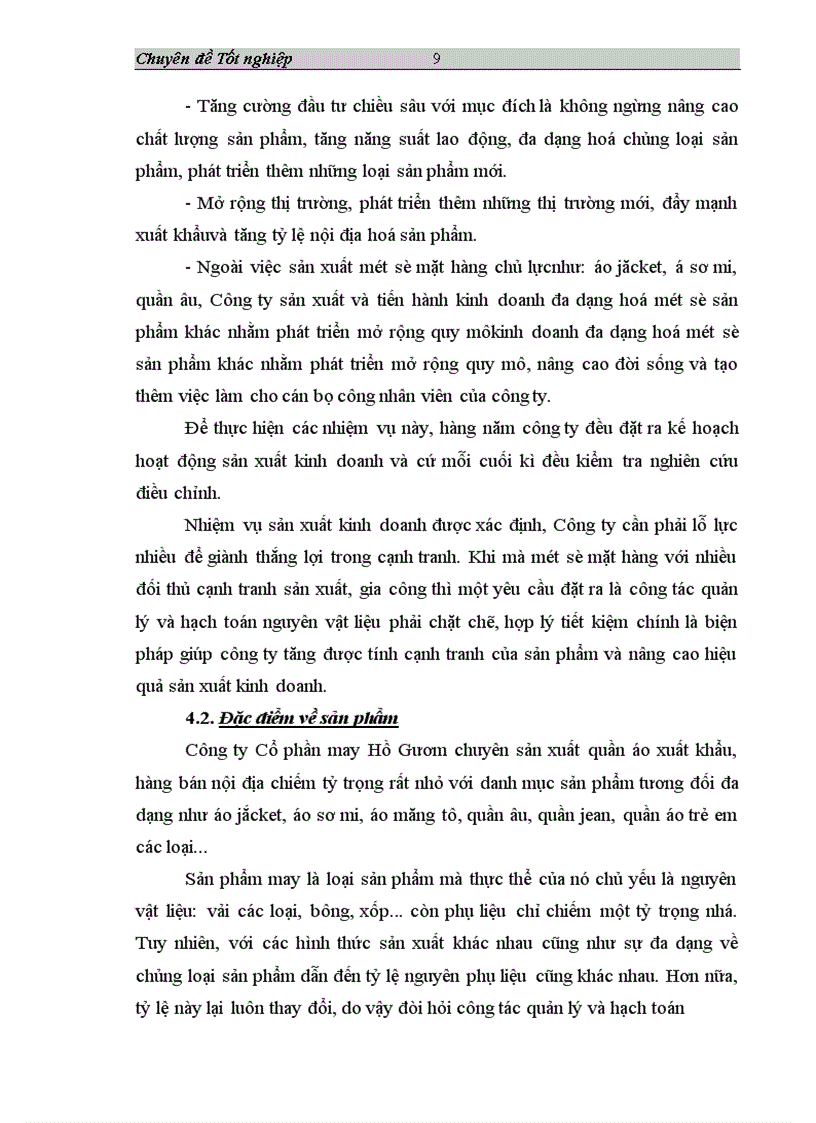 image for page Tổ chức công tác hạch toán nguyên vật liệu ở Công ty Cổ phần may Hồ Gươm 1