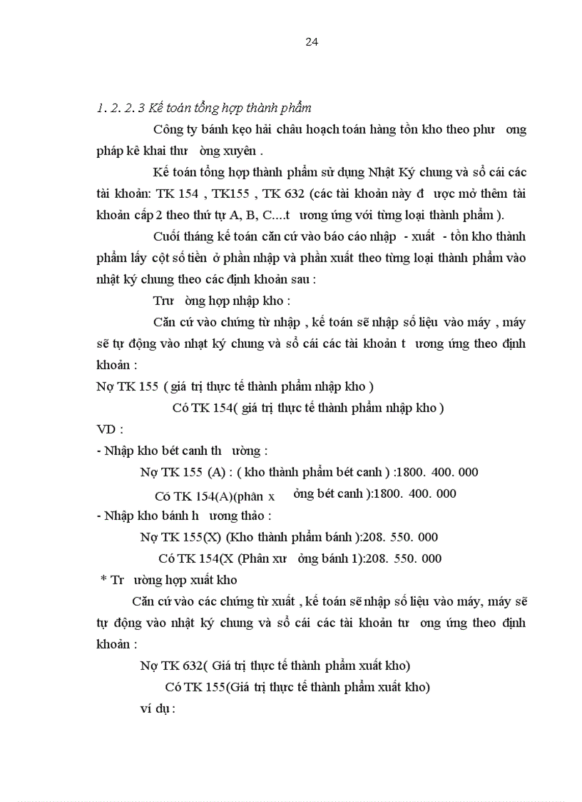 image for page Tổ chức công tác kế toán thành phẩm tiêu thụ thành phẩm và xác định kết qủa tiêu thụ thành phẩm tại Công ty cổ phần Bánh kẹo Hải Châu