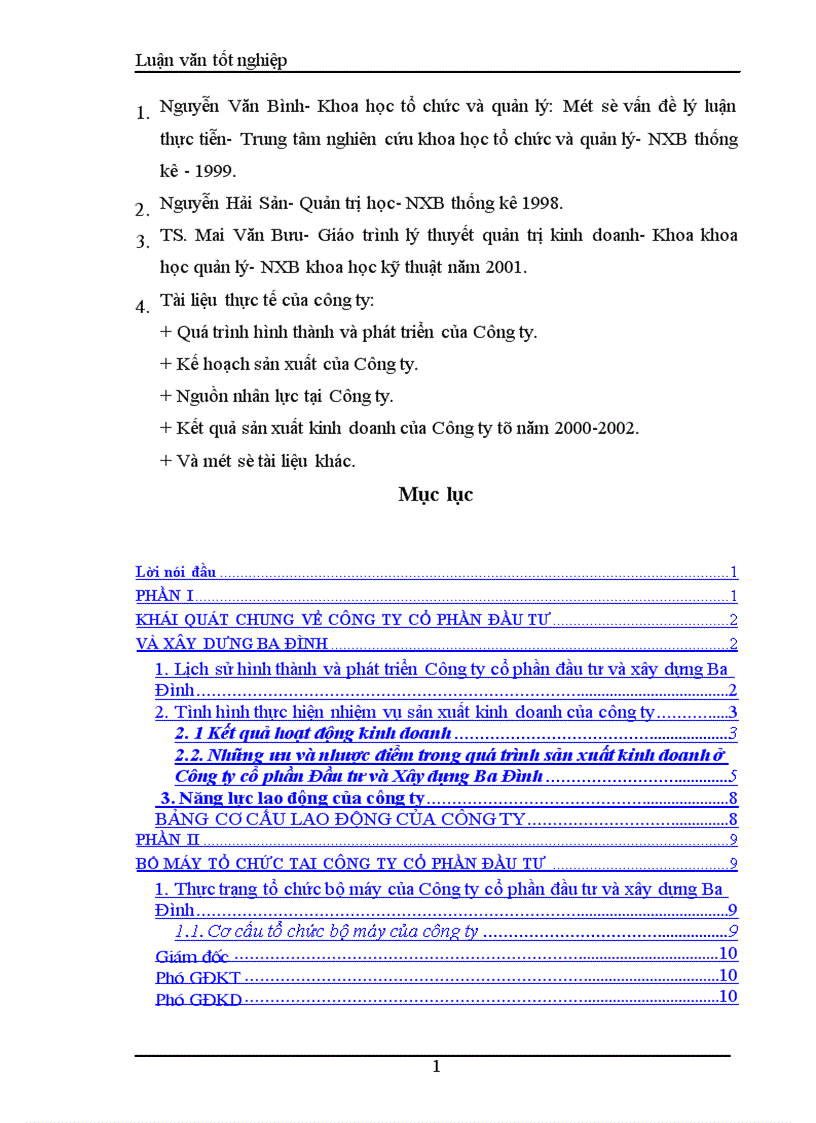 image for page Thực trạng và một số giải pháp hoàn thiện bộ máy tổ chức của Công ty cổ phần đầu tư và xây dựng Ba Đình 1