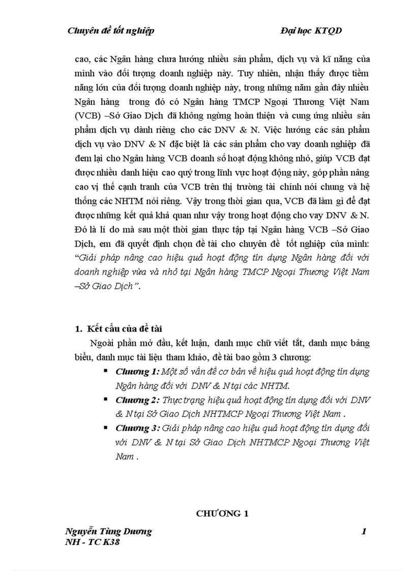 image for page Giải pháp nâng cao hiệu quả hoạt động tín dụng Ngân hàng đối với doanh nghiệp vừa và nhỏ tại Ngân hàng TMCP Ngoại Thương Việt Nam Sở Giao Dịch