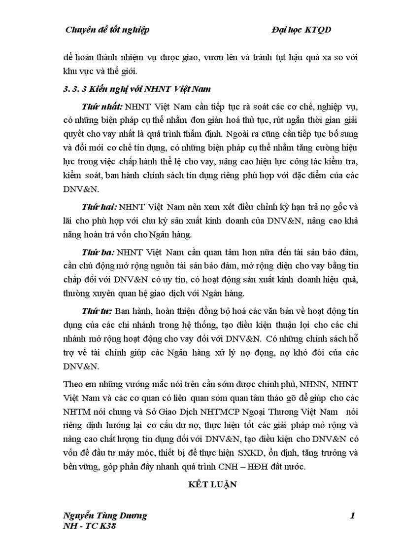 image for page Giải pháp nâng cao hiệu quả hoạt động tín dụng Ngân hàng đối với doanh nghiệp vừa và nhỏ tại Ngân hàng TMCP Ngoại Thương Việt Nam Sở Giao Dịch