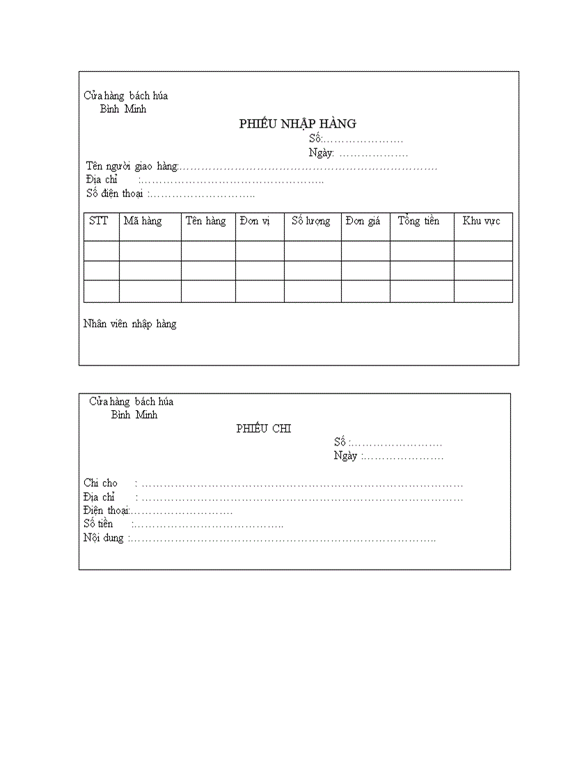 image for page Quản lý cửa hàng bách hóa Bình Minh 1