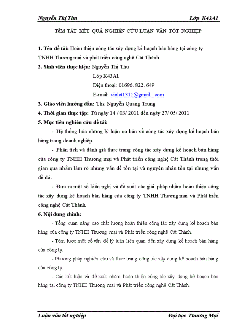 image for page Hoàn thiện công tác xây dựng kế hoạch bán hàng tại công ty TNHH Thương mại và phát triển công nghệ Cát Thành