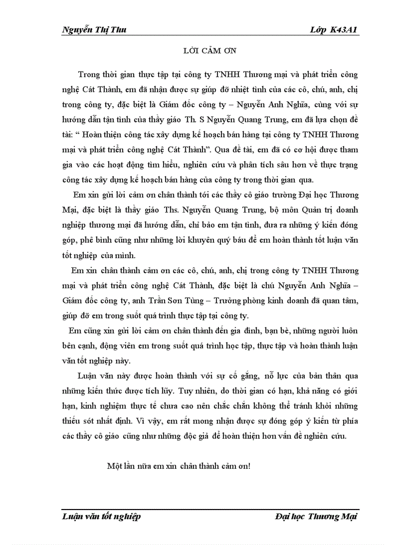 image for page Hoàn thiện công tác xây dựng kế hoạch bán hàng tại công ty TNHH Thương mại và phát triển công nghệ Cát Thành
