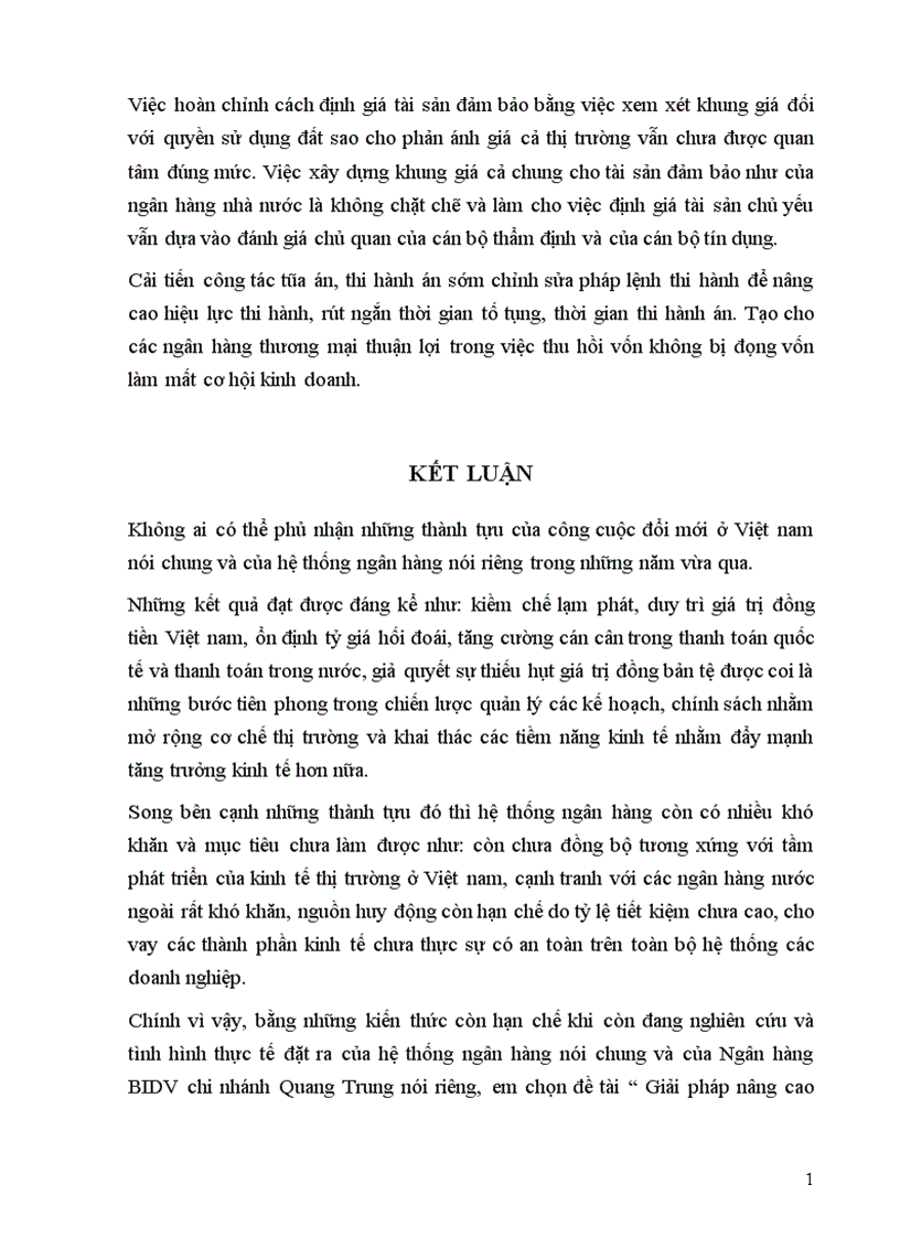 image for page Giải pháp nâng cao chất lượng tín dụng tại Ngân hàng Đầu tư và Phát triển chi nhánh Quang Trung 1