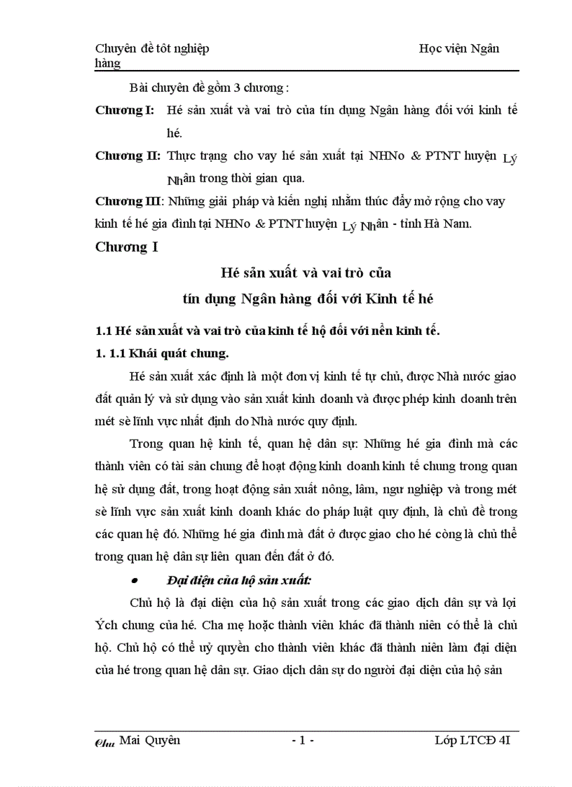 image for page Một số giải pháp nâng cao hiệu quả cho vay đối với hộ sản xuất ở Ngân hàng nông nghiệp huyện Lý Nhân tỉnh Hà Nam