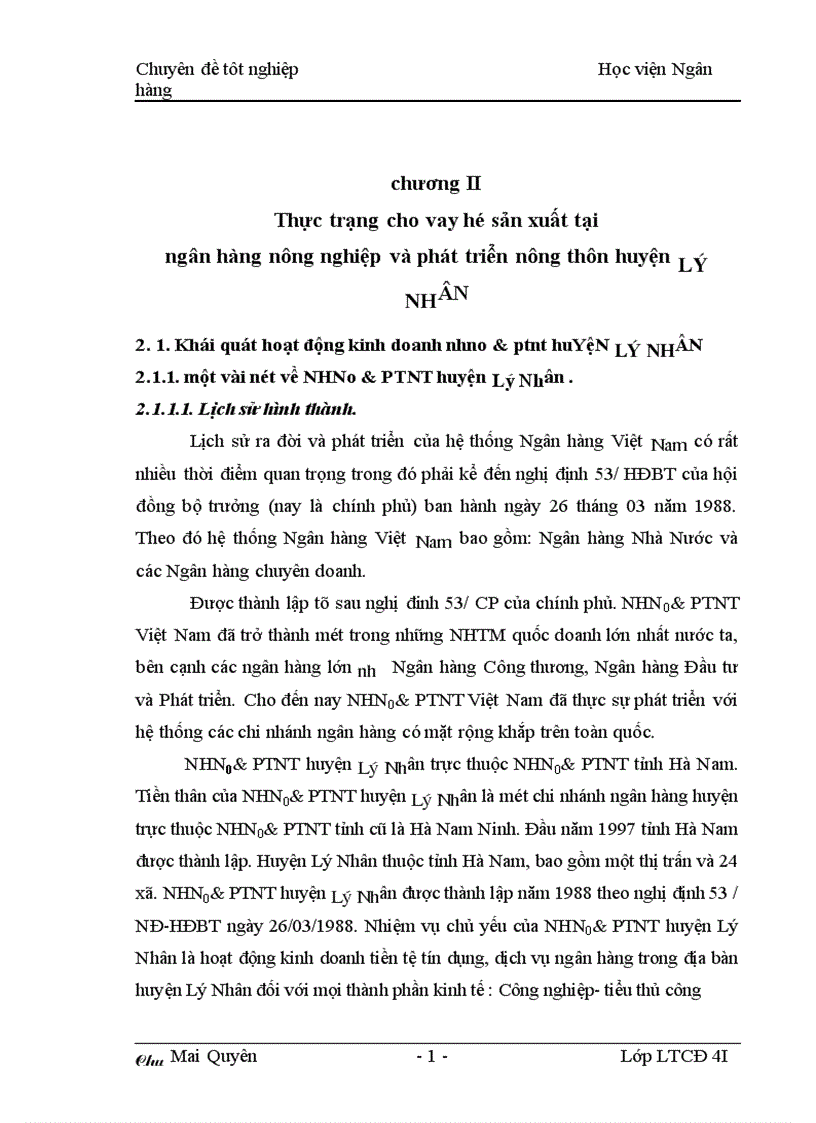 image for page Một số giải pháp nâng cao hiệu quả cho vay đối với hộ sản xuất ở Ngân hàng nông nghiệp huyện Lý Nhân tỉnh Hà Nam