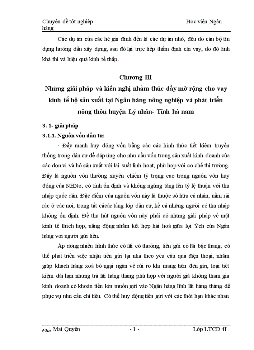 image for page Một số giải pháp nâng cao hiệu quả cho vay đối với hộ sản xuất ở Ngân hàng nông nghiệp huyện Lý Nhân tỉnh Hà Nam
